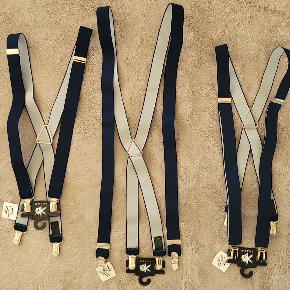3 Navy Blue Egara Suspenders